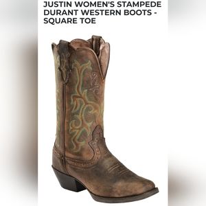 Justin Women's Stampede Durant Western Boots Square Toe - Size 11